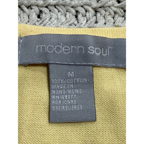 VTG Modern Soul Sleeveless Knit Top Shirt Butter Yellow Womens Sz Medium Cotton - Picture 2 of 6